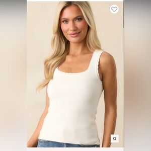 New without tags cotton ivory ribbed tank